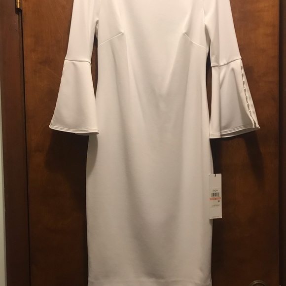 White Calvin Klein knee-length dress. - Picture 2 of 7